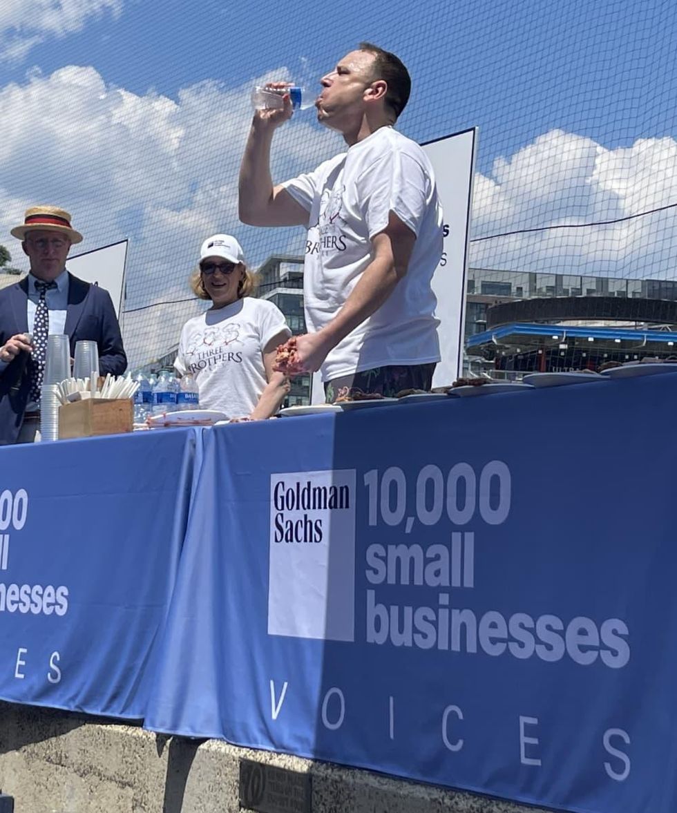 Joey Chestnut cherry pie Three Brothers