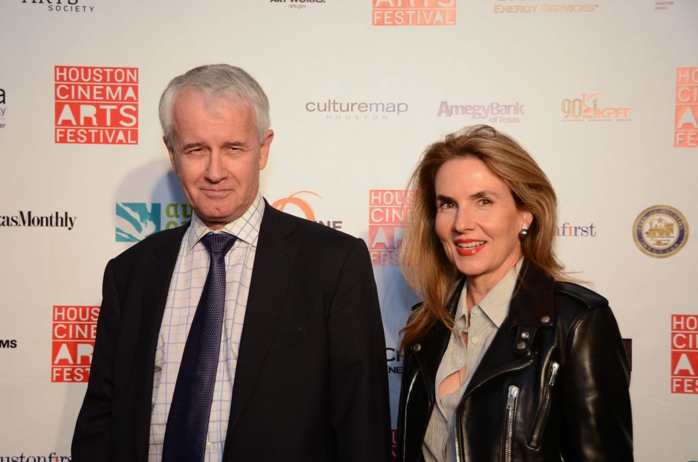 John Cheesmond and Celina Hellmund at the Houston Cinema Arts Festival opening night party November 2013