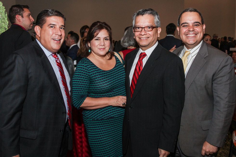 John Hernandez, from left, Terry Morales, David Ruiz and David Chaumette at the Mayor's Hispanic Heritage Awards event October 2014
