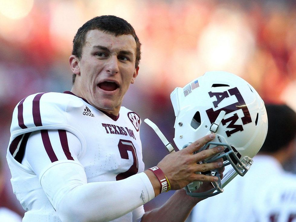 Johnny Manziel Texas A&M football player making a face