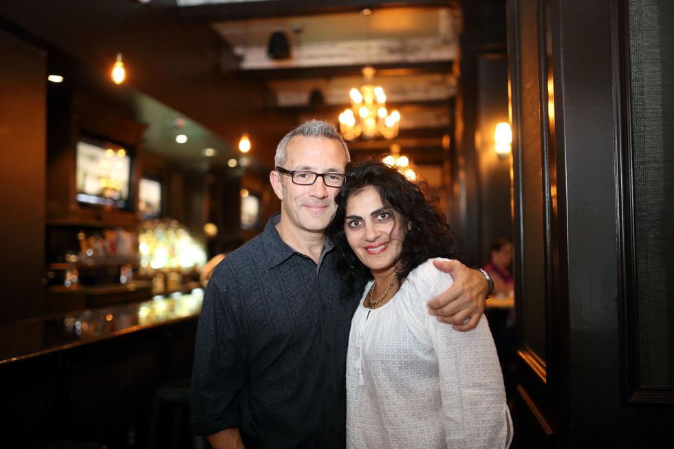 Jon Severson and Apama Mackey at the Springbok restaurant kick-off party July 2014