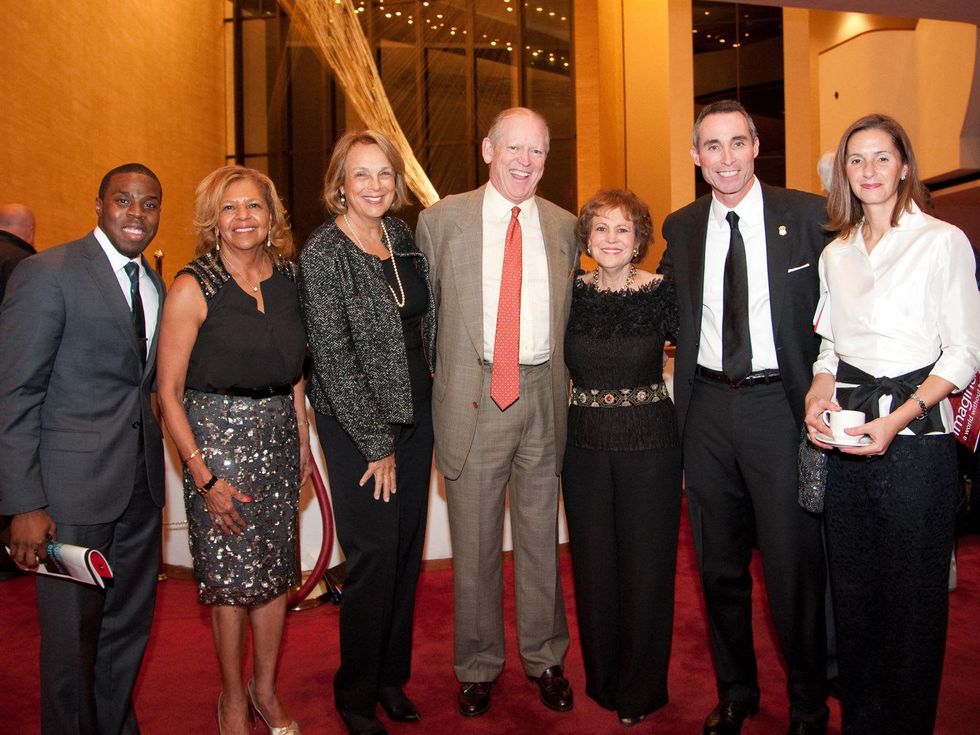 Jonathan Howard, from left, Yvonne Cormier, Ellie and Jack Sweeney, Regina Rogers and John and Stephanie Ross at the ADL Houston in Concert Against Hate November 2013 THIS