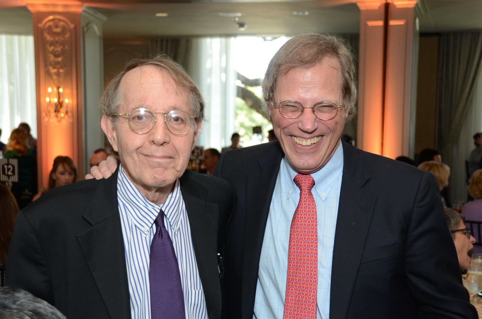 Jonathan Kozol, left, and Stephen Klineberg at the Children at Risk luncheon October 2014