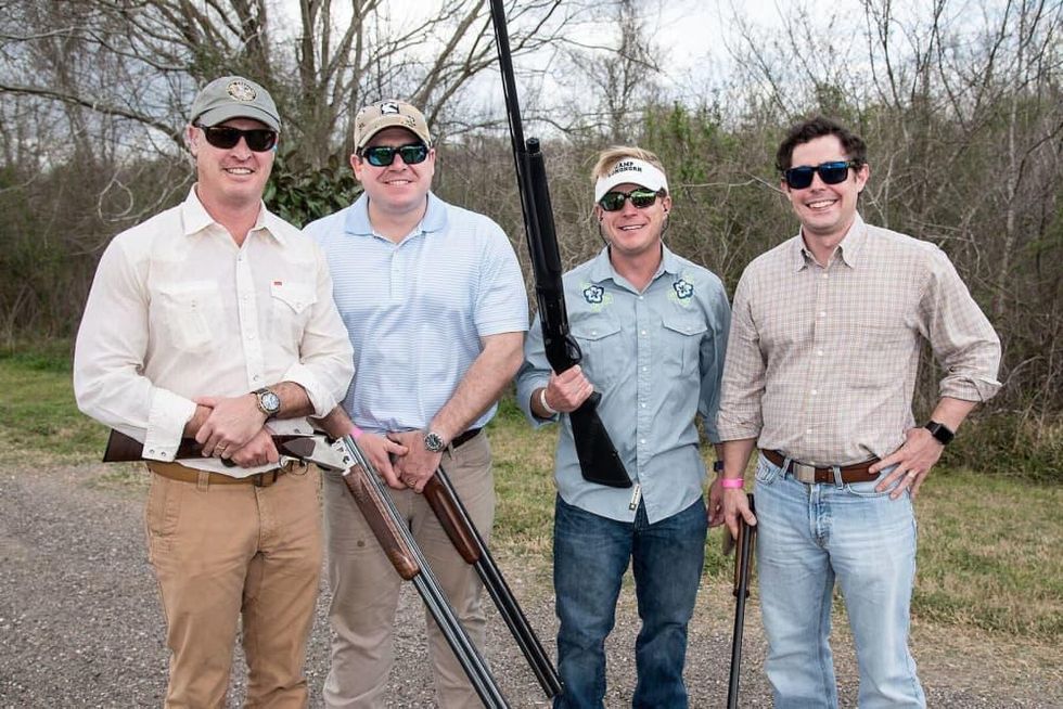 Jonathan Moseley, Todd Moore, Matt Strange, Max Mischer at Memorial Hermann Clay Shoot