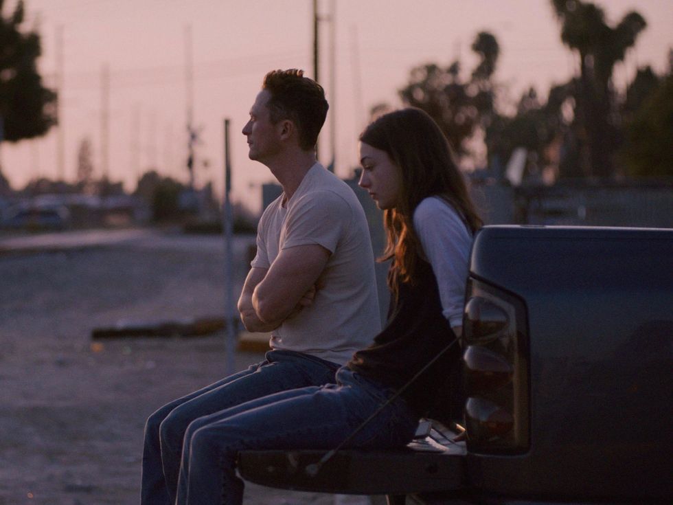 Jonathan Tucker and Lily McInerny in Palm Trees and Power Lines