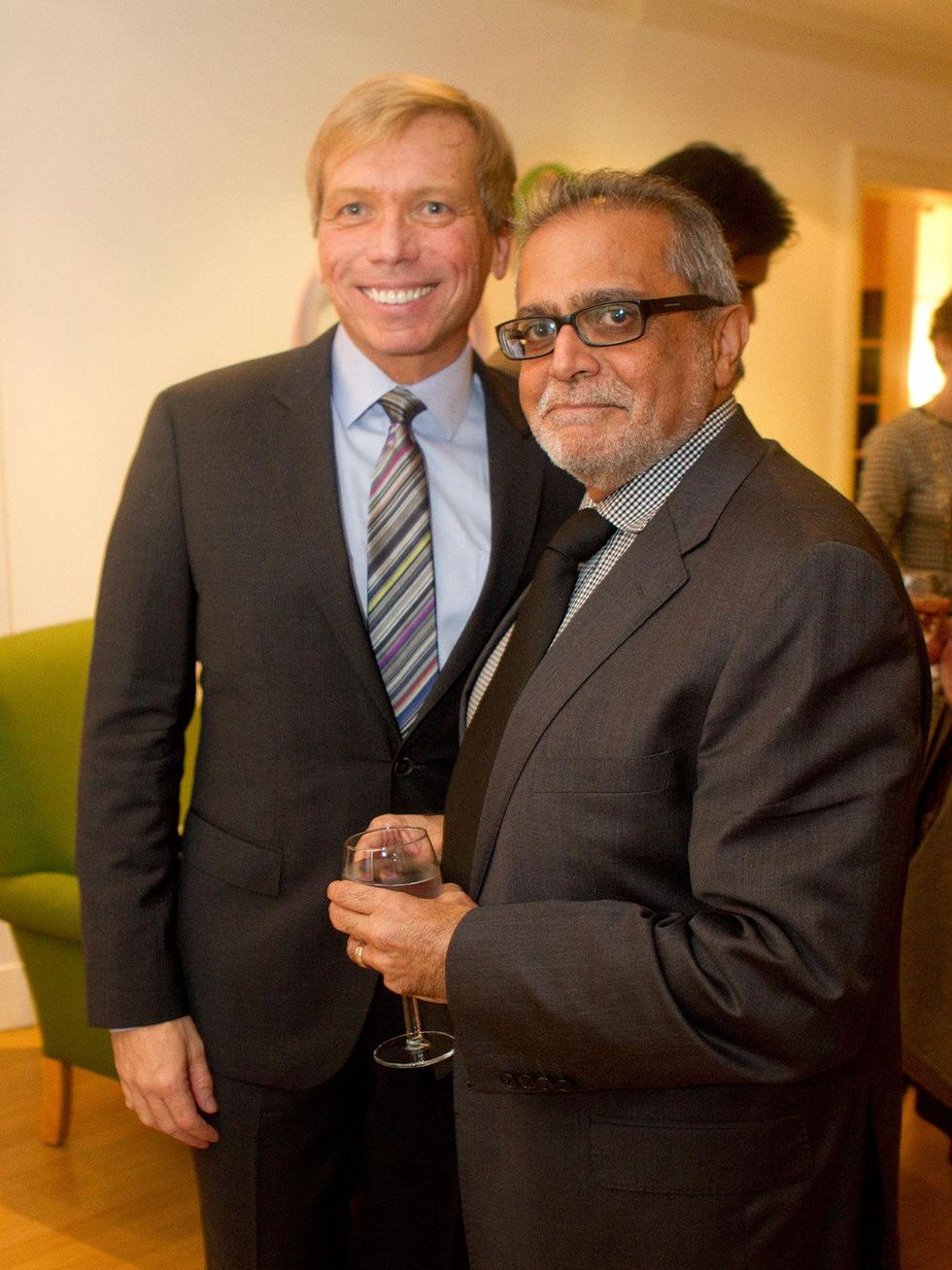 Jonathon Glus, left, and Ashraf Ramji at the Aga Khan Foundation presentation January 2014