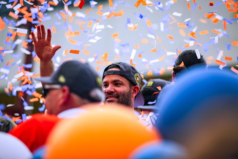 Jos\u00e9 Altuve Houston Astros World Series downtown parade 2022