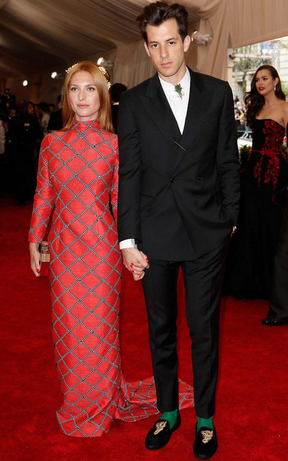 Josephine de la Baume and Mark Ronson in Topshop at Met Costume Institute Gala