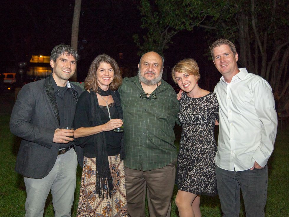 Joshua Newcomer, from left, Katy Atkiss, Barsamian, Ashley Clemmer Hoffman and Brendan Hoffman at Rothko Chapel's Moonrise Party on the Plaza October 2013