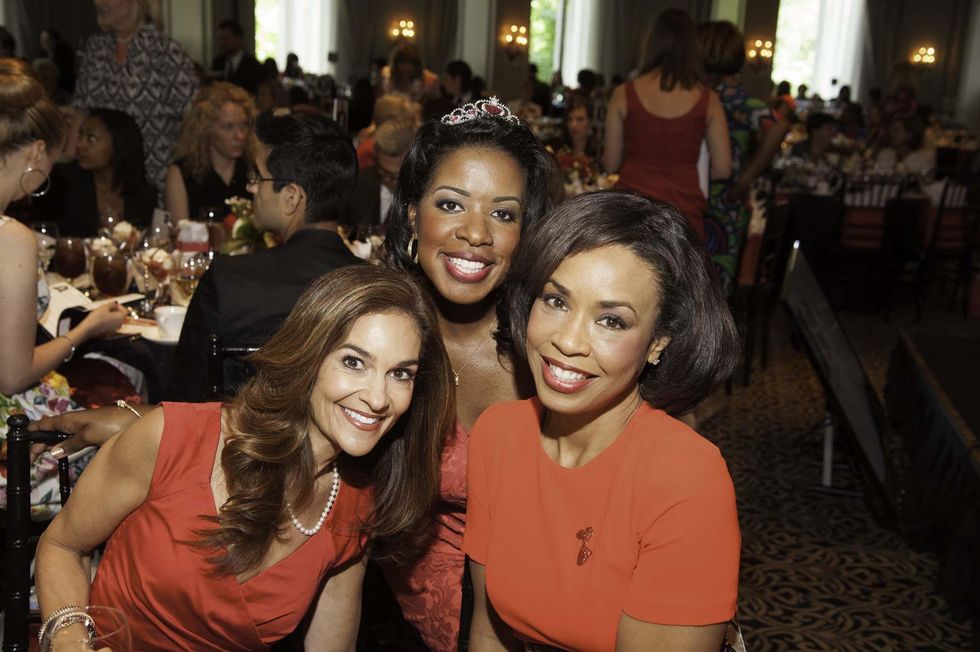 Joy Bauer, from left, Dr. Charnette Taylor and Gina Gaston at the Go Red For Women luncheon May 2014