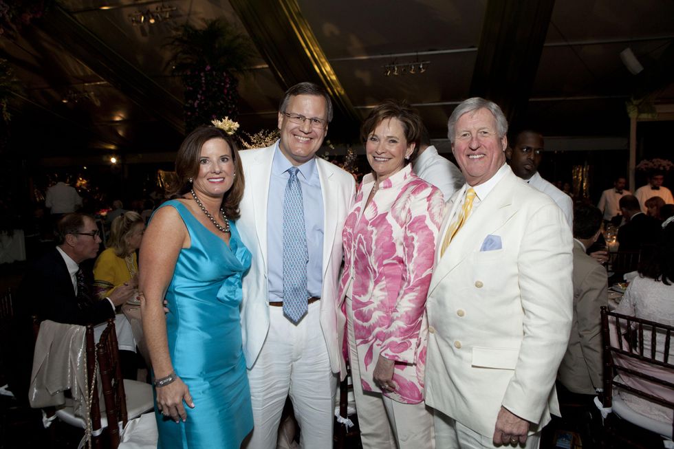 Juanita and Jack Markwalter, from left, Bobbie Nau and Scott Caven at the Bayou Bend Garden Party April 2014