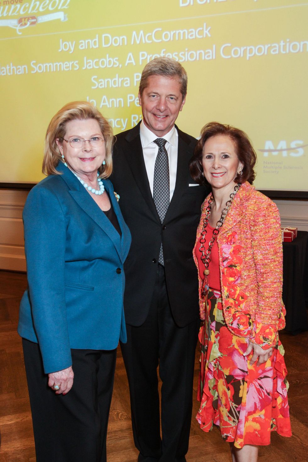 Judi Johnson, from left, Bobby Dees and Franelle Rogers at the MS Society luncheon March 2015