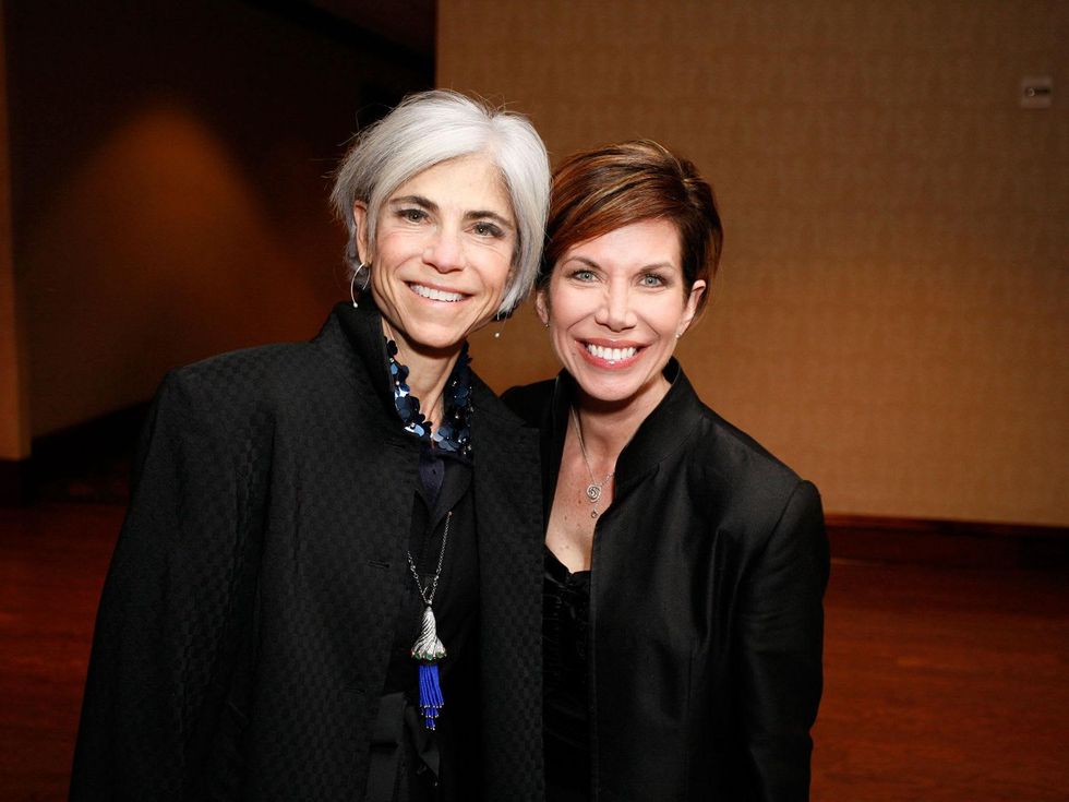 Judy Nyquist, left, and Roseann Rogers at Masterpiece Evening April 2014