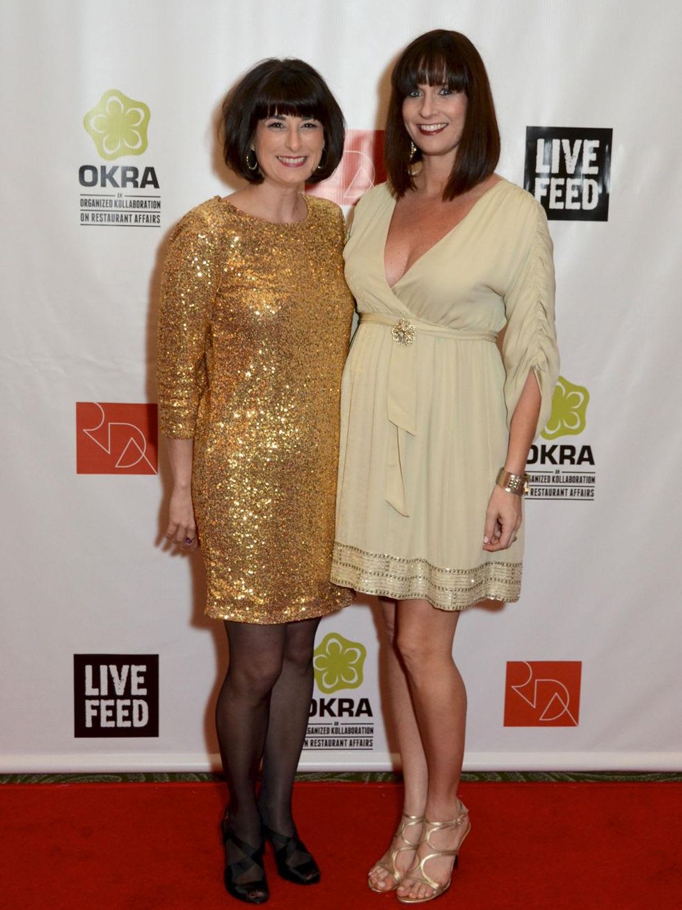 Juli\u00e8 Gauthier, left, and Kelie Mayfield at the Rice Design Alliance Gala November 2013