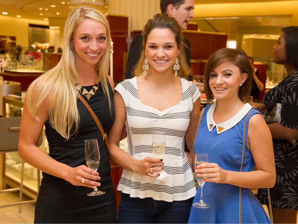 Julia Alston, from left, Katherine Laine and Courtney Laine at the Alley Young Professionals event October 2013