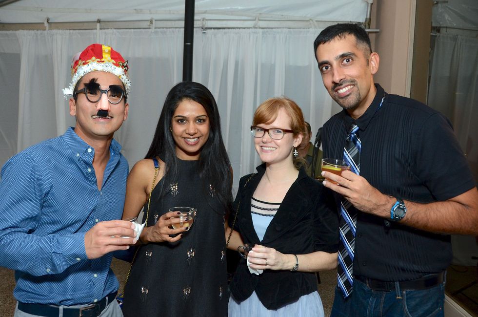 Julian Ong, from left, Ambica Tarakad, Sarah Cloots and Navdeep Sekhon at the Rienzi Punch Party October 2014