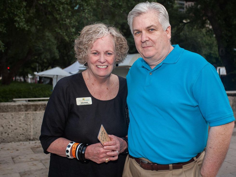 Julie and Byron Pettit at Bayou City Art Festival Downtown's Art Heist