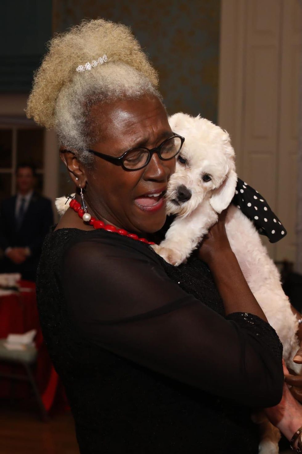 Julie Dow with Little Orphan Annie at BARC gala