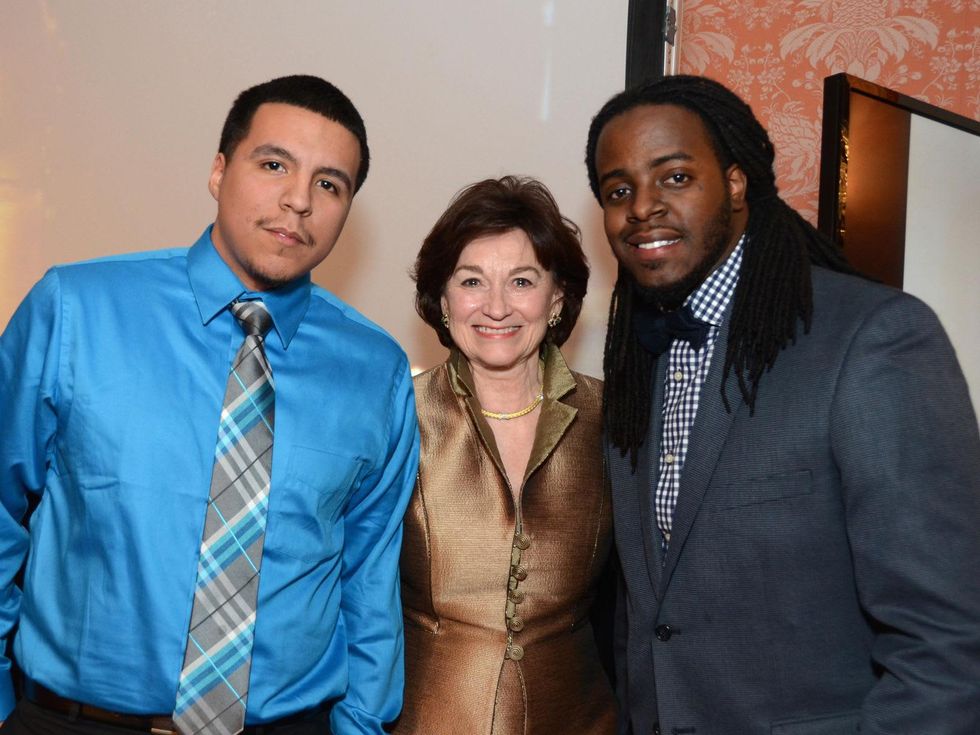Julio Mendoza, from left, Linda Gale White and A.J. McQueen at the Communities in Schools dinner March 2014