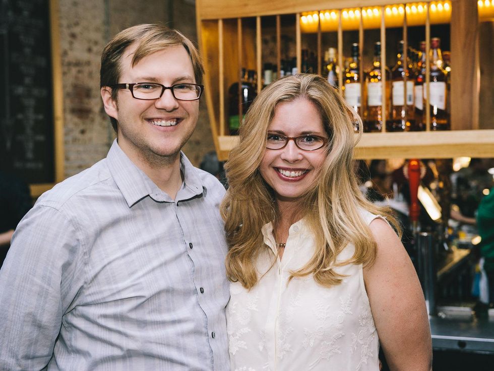 Justin and Amanda Morton at the Houston Symphony Young Professionals Backstage kick-off party