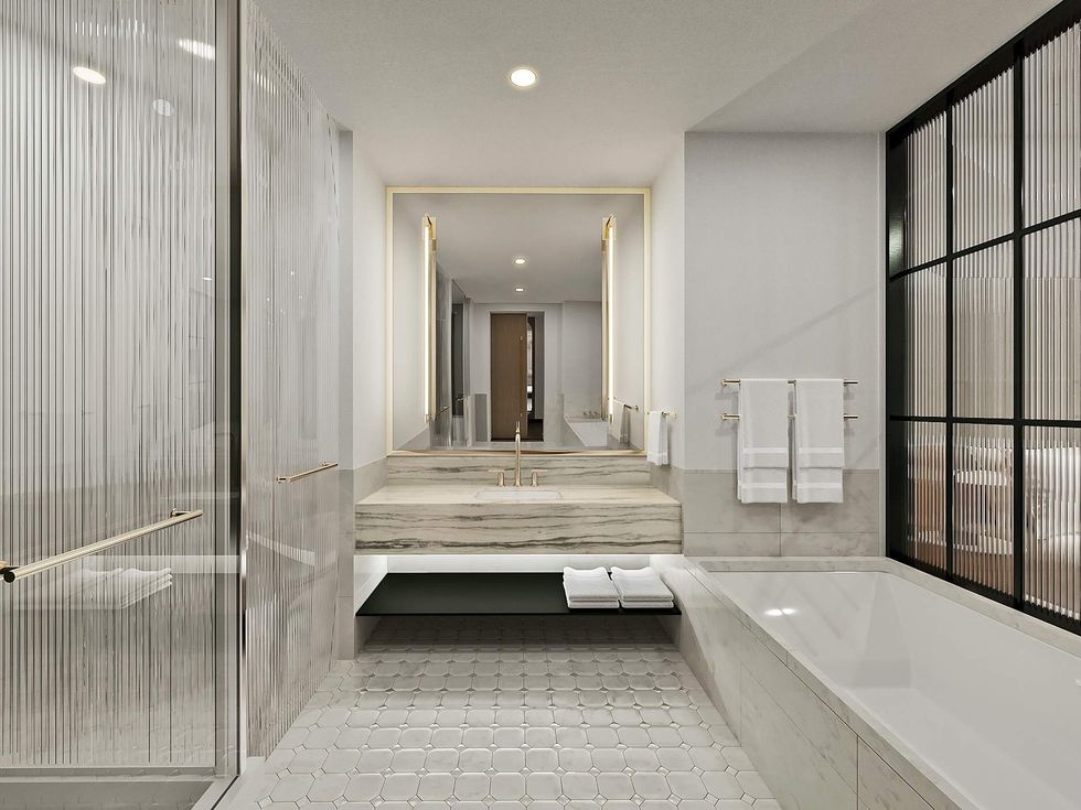 JW Marriott Houston Downtown bathroom rendering