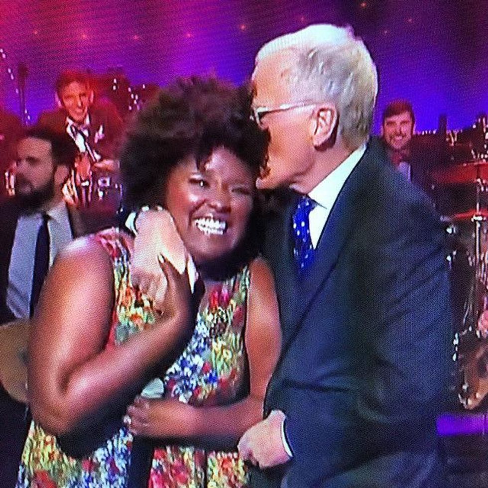Kam Franklin of The Suffers with David Letterman