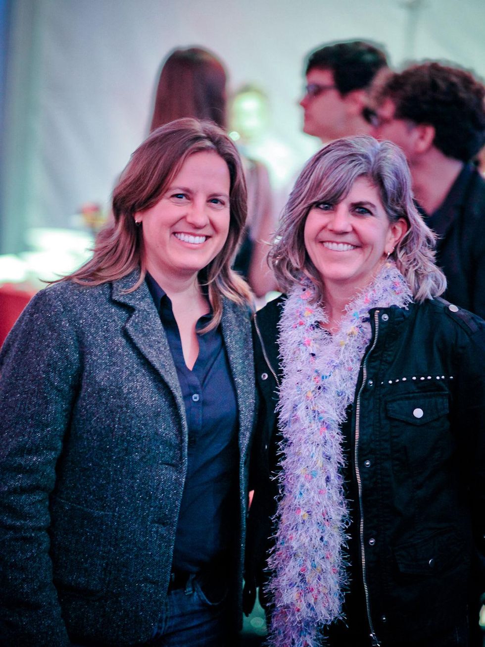 Karen Neimeier, left, and Diane Barber at the FotoFest opening party March 2014