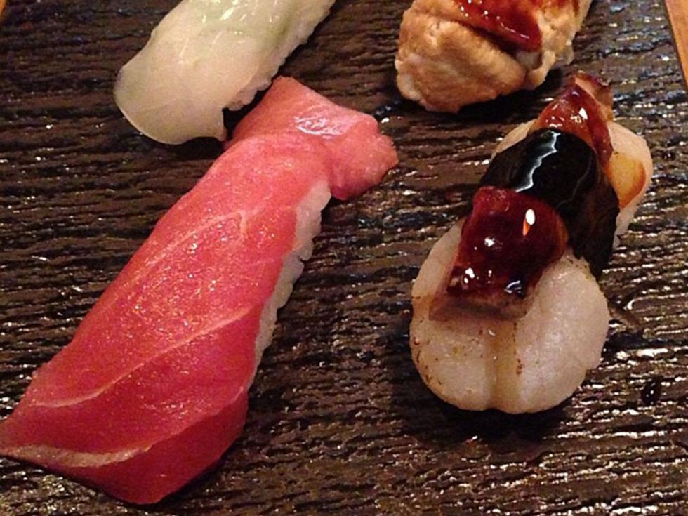 Kata Robata Sushi + Grill ika, anago, scallop foie gras, chu-toro