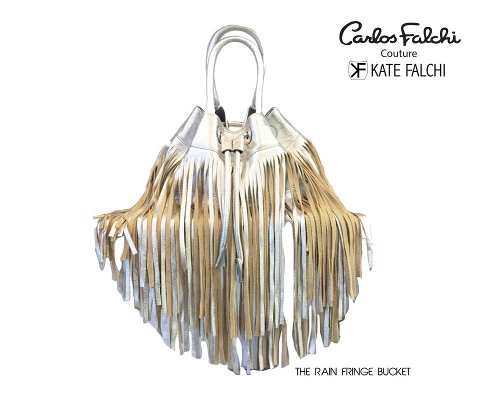 Kate Falchi fringe handbag at Elizabeth Anthony