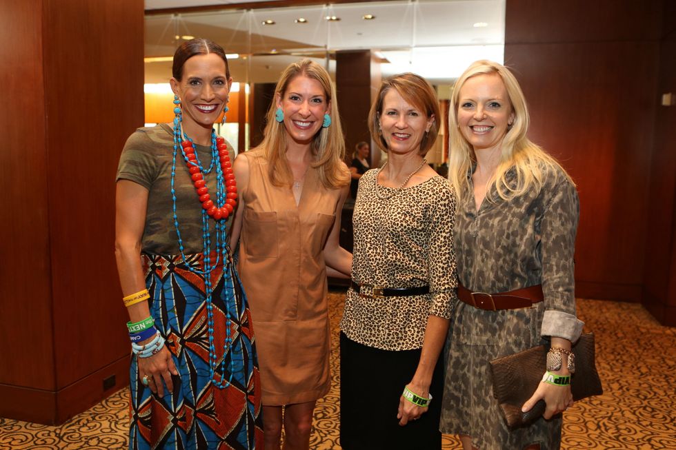 Kate Swail, from left, Emily Rommel, Teresa Glenn and Laurence Bragg at the LifeHouse Houston Duck Dynasty dinner September 2014