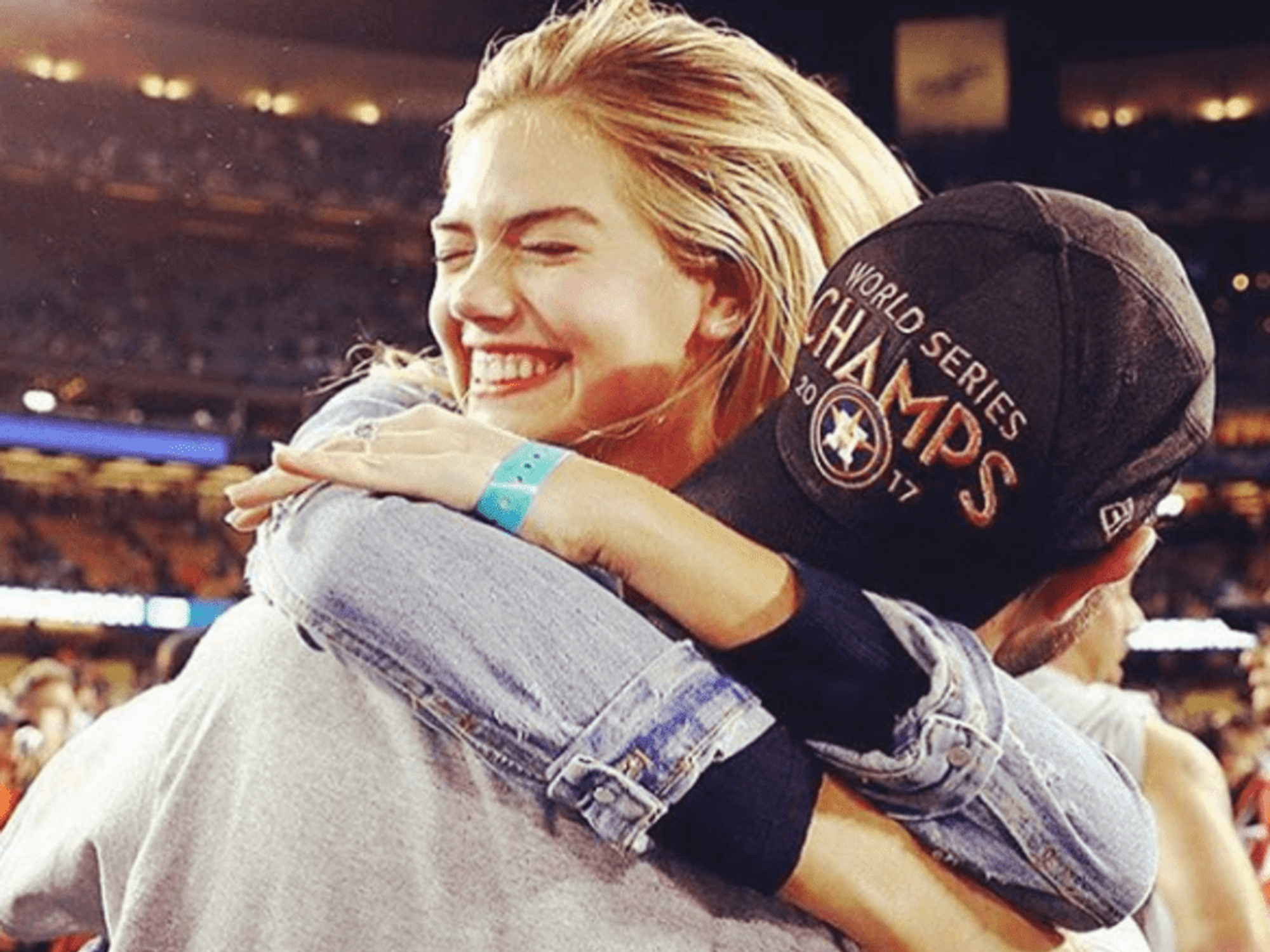 Kate Upton and Justin Verlander celebrate World Series win