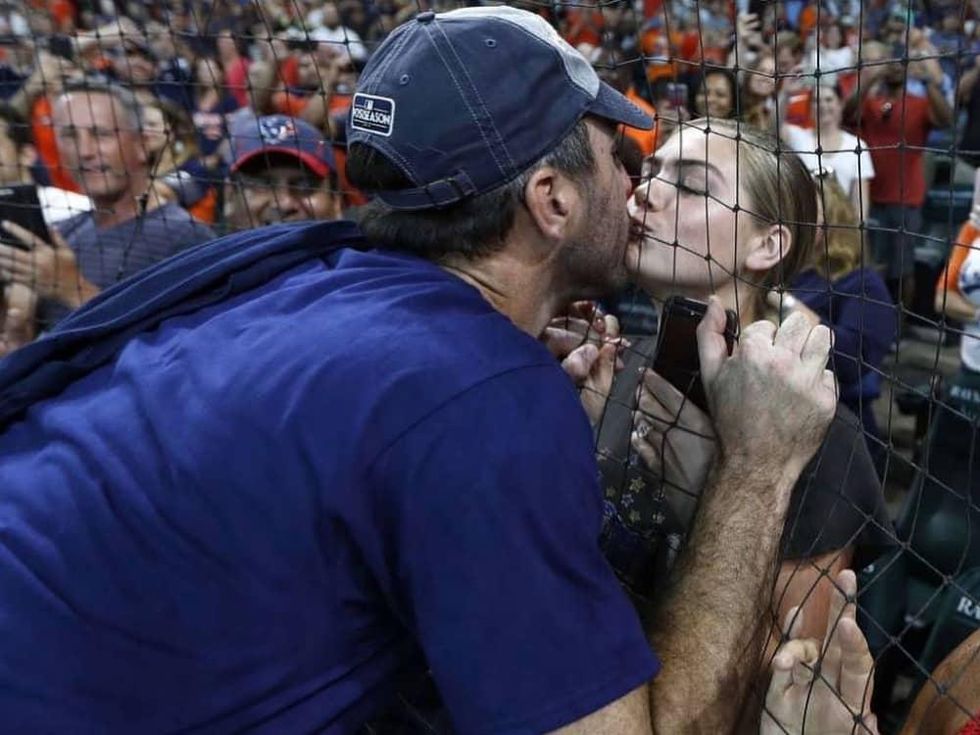 Charlise & George Springer's Wedding Kiss