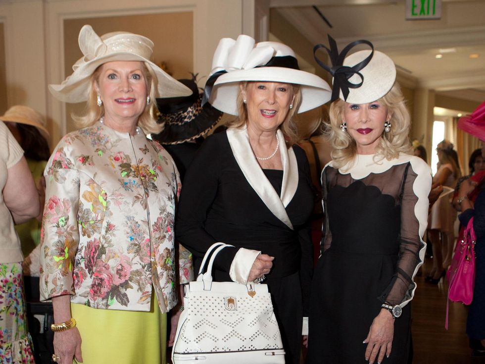 Kathi Rovere, from left, Mary Ann McKeithan and Diane Lokey Farb at Hats Off to Mothers March 2014
