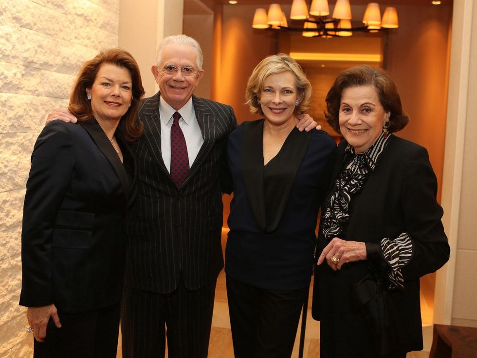 Kathryn Ketelsen, from left, Phil and Josephine John and Patty Hubbard at the Alley Theatre Board Holiday Party December 2013