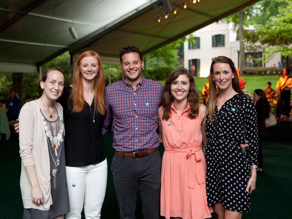 Katie Eisterhold, from left, Lucy Allara, Hudson Hoosier, Ashley Garner and Bailey Coe at Bayou Bend's Bubbly on the Bend April 2014