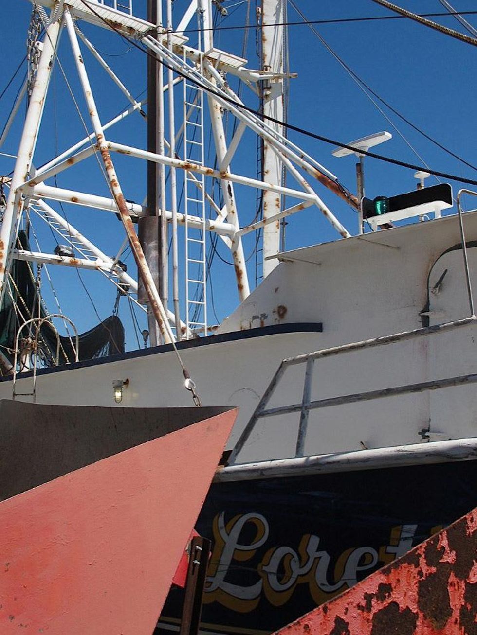 Katie Lousiana Revisited part 5 May 2013 Drew\u2019s fishing boat, the \u201cLoretta Ann\u201d docked at Dean Blanchard Seafood