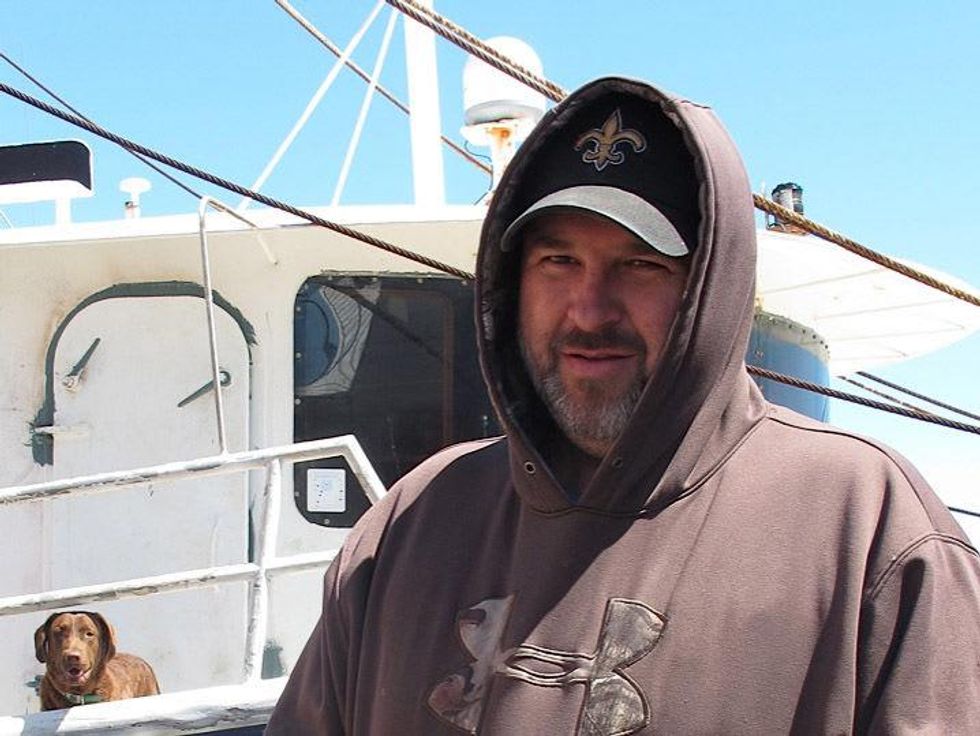 Katie Lousiana Revisited part 5 May 2013 Fisherman, Drew Sawyer, \u201cRingo\u201d aboard the \u201cLoretta Ann\u201d (named after Drew\u2019s ex-wife)