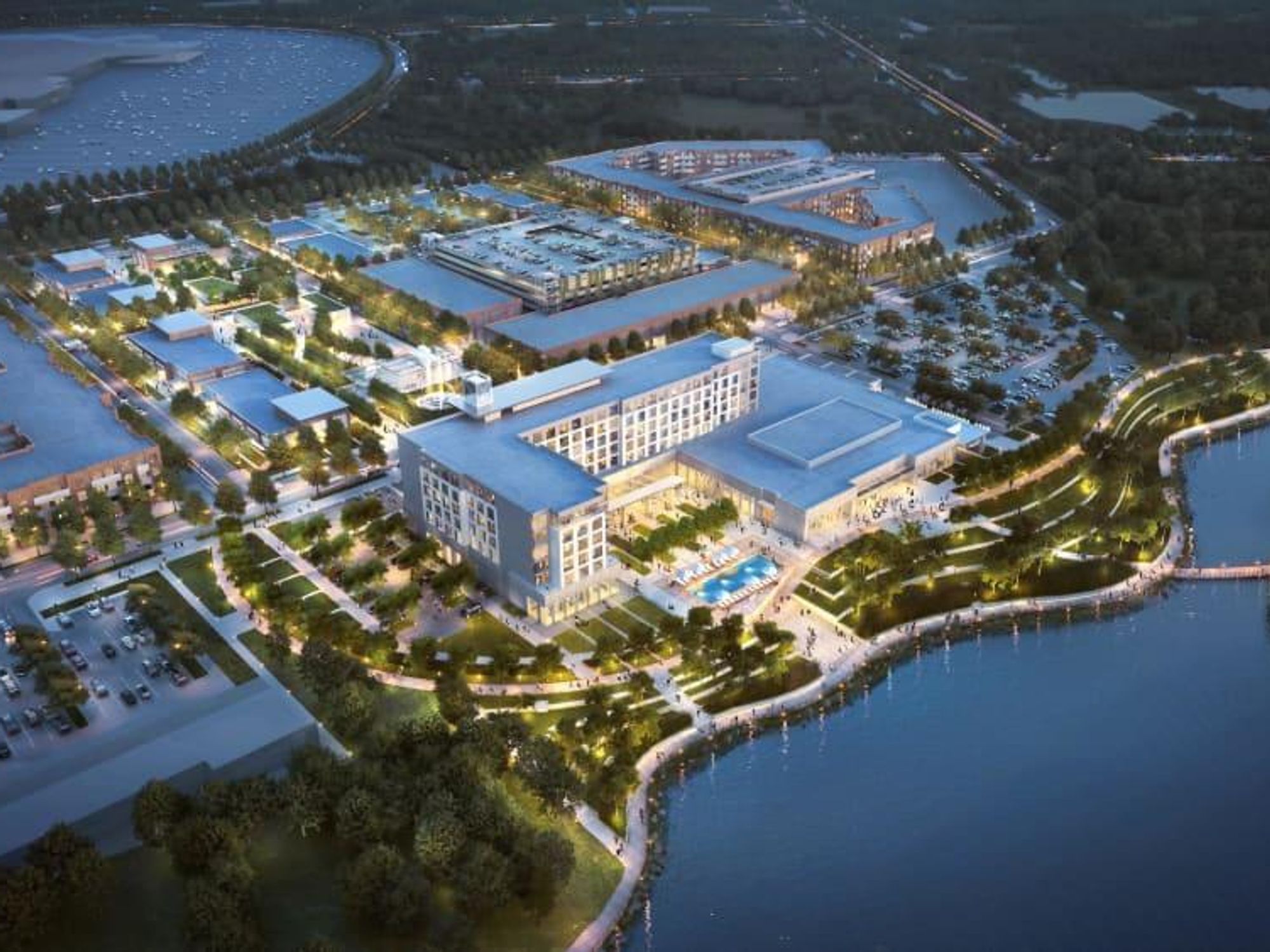 Katy Boardwalk District rendering lakefront