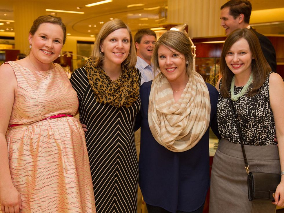 Katy Cox, from left, Rebecca Alsup; Meredith Davis and Lori Fahrbach at the Alley Young Professionals event October 2013
