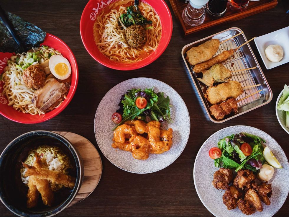 Kazzan Ramen food spread