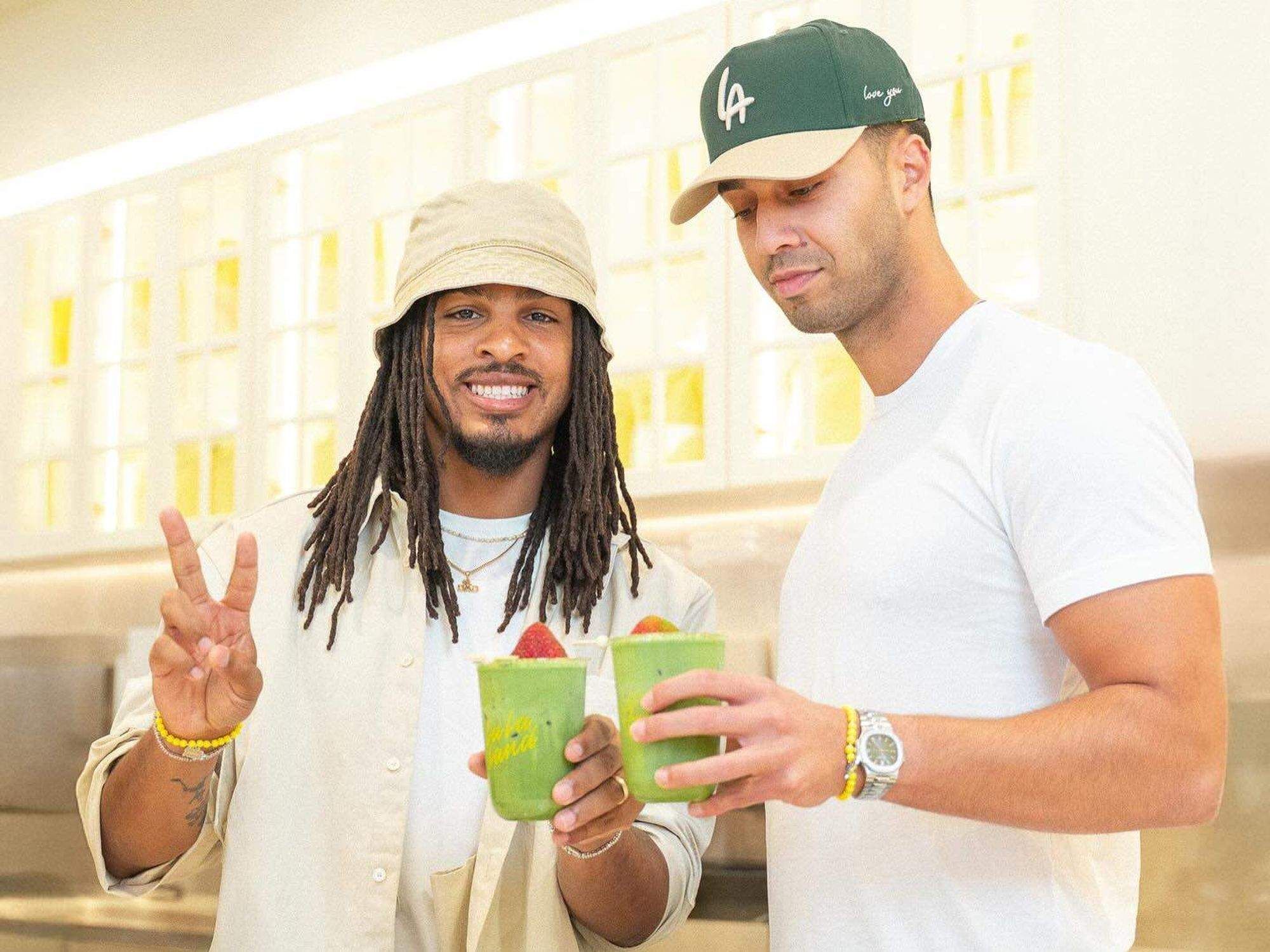 Keith Lee and matcha drink