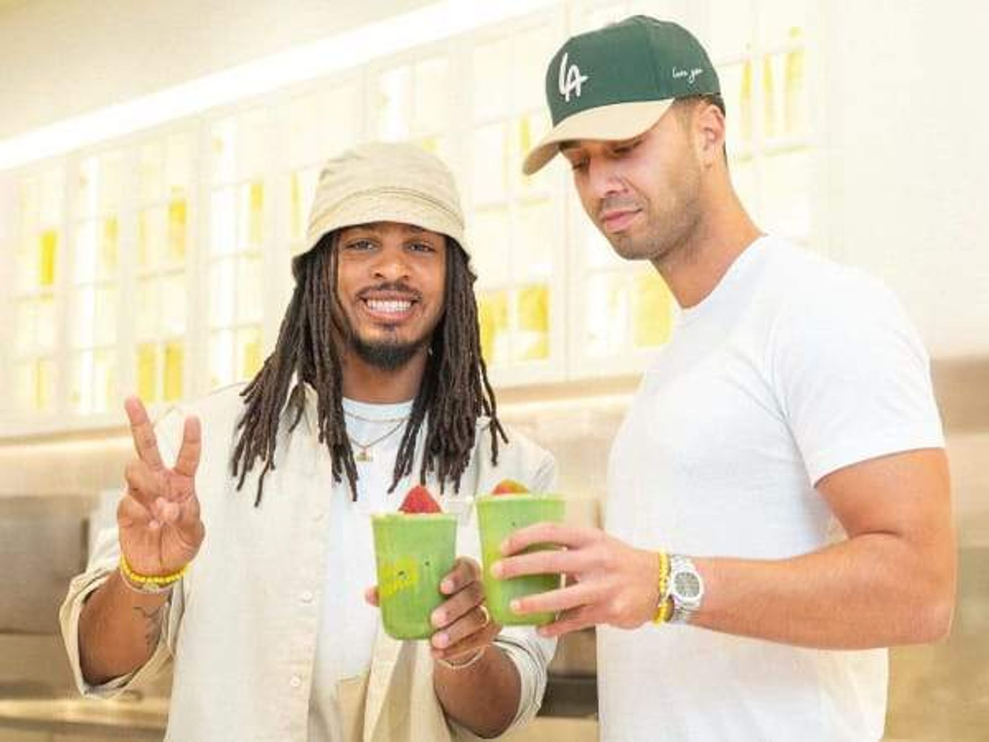 Keith Lee and matcha drink