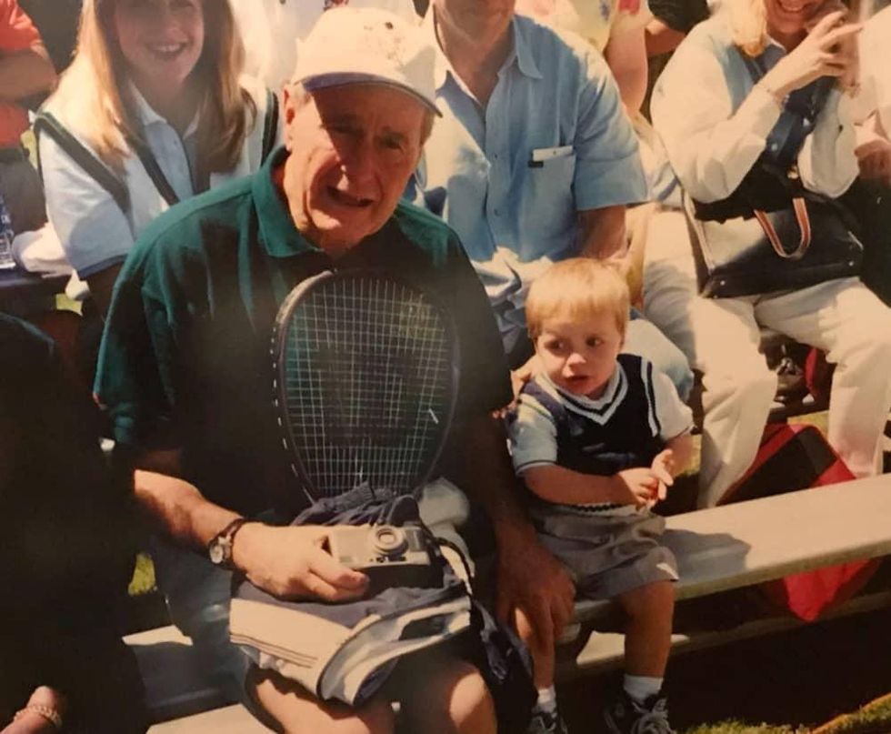 Ken Hoffman President Bush Andrew tennis racket