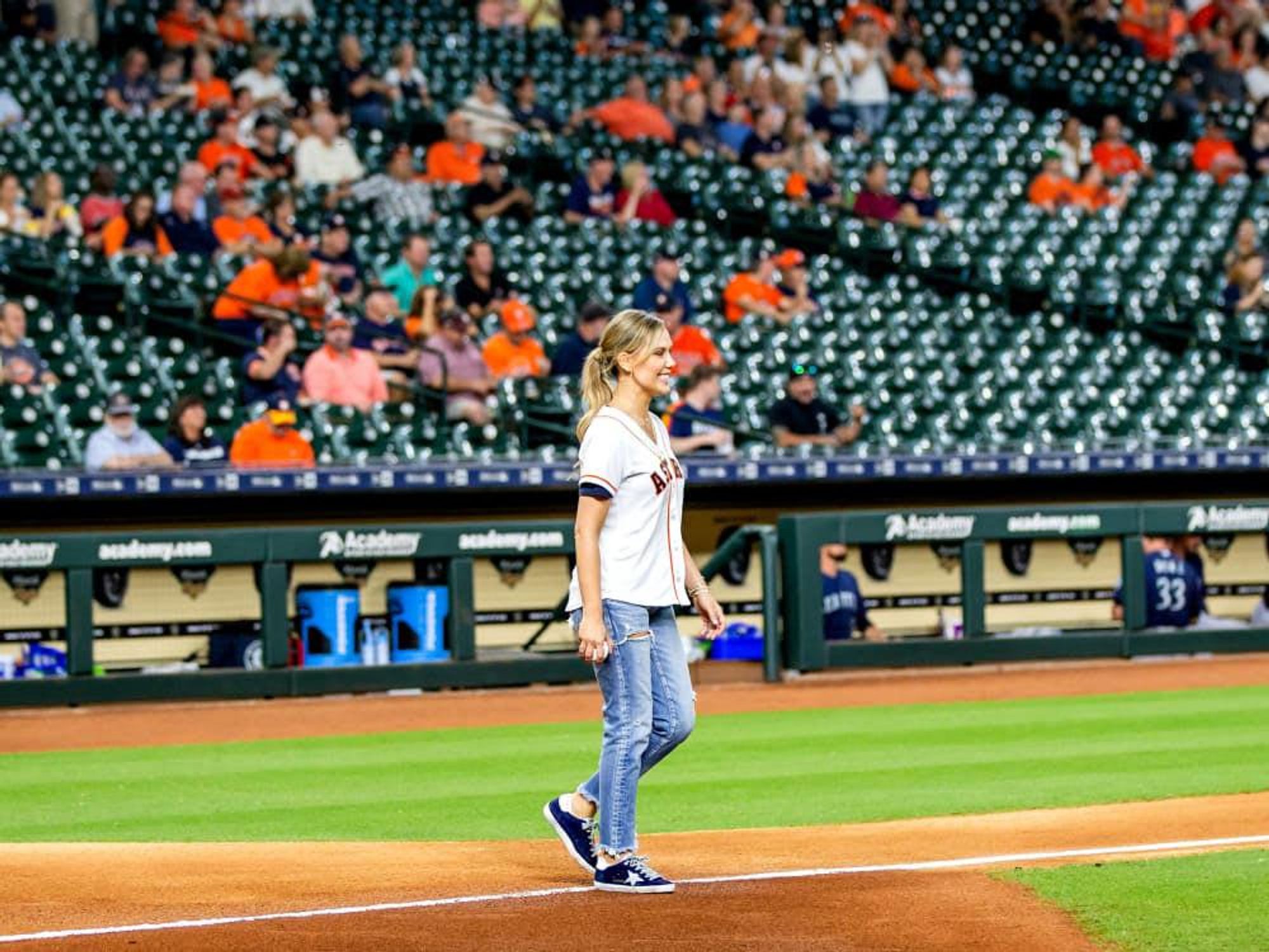 Kendra Scott Astros first pitch Minute Maid Park