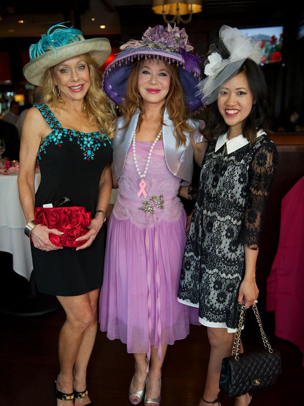 Kentucky Derby party at Mo's May 2013 Carolyn St. Clair, Cindi Rose, Issa Chou