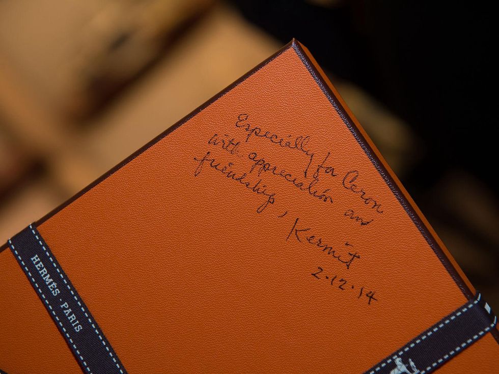 Kermit Oliver autographed boxes at Kermit Oliver at Herm\u00e8s February 2014