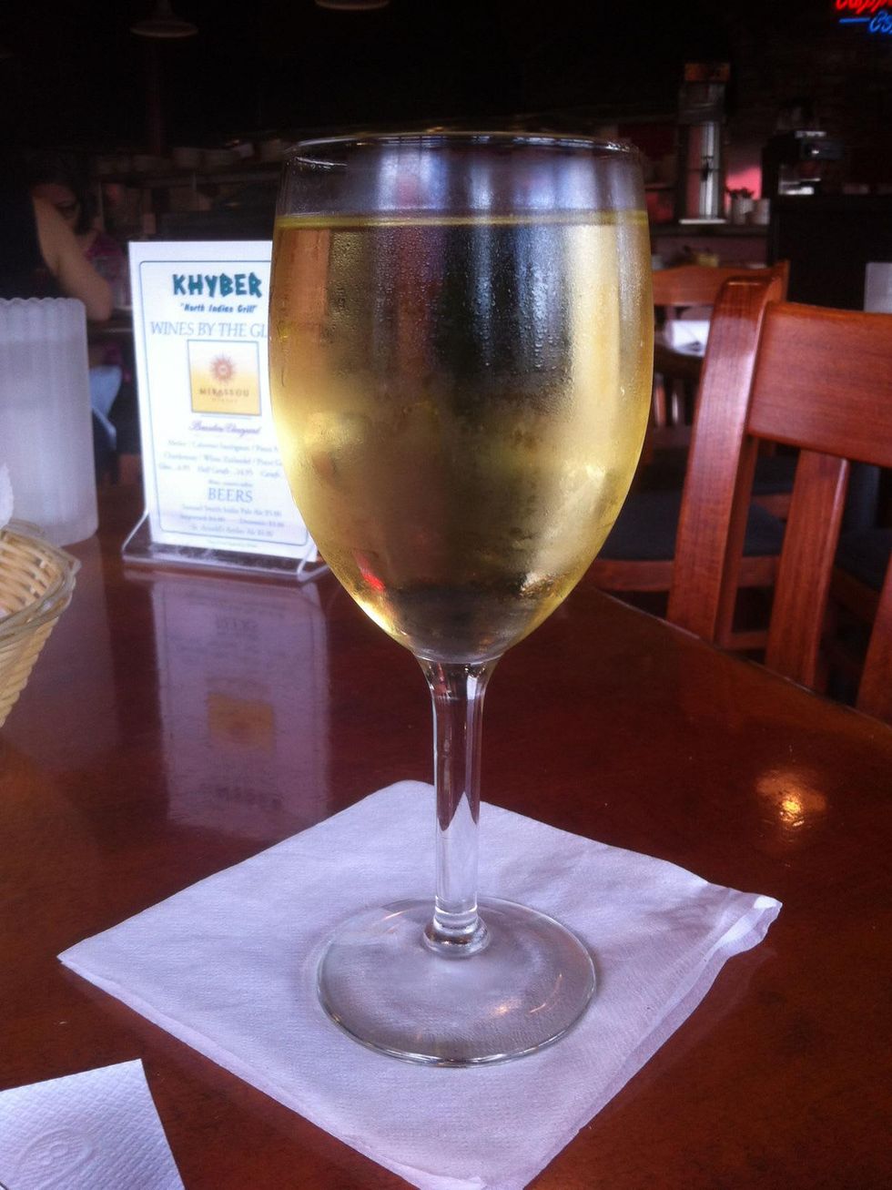 Khyber North Indian Grill glass of white wine