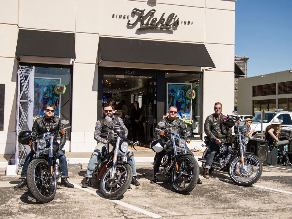 Kiehl's Texas Run at Highland Village October 2013 men on motorcycles outside store