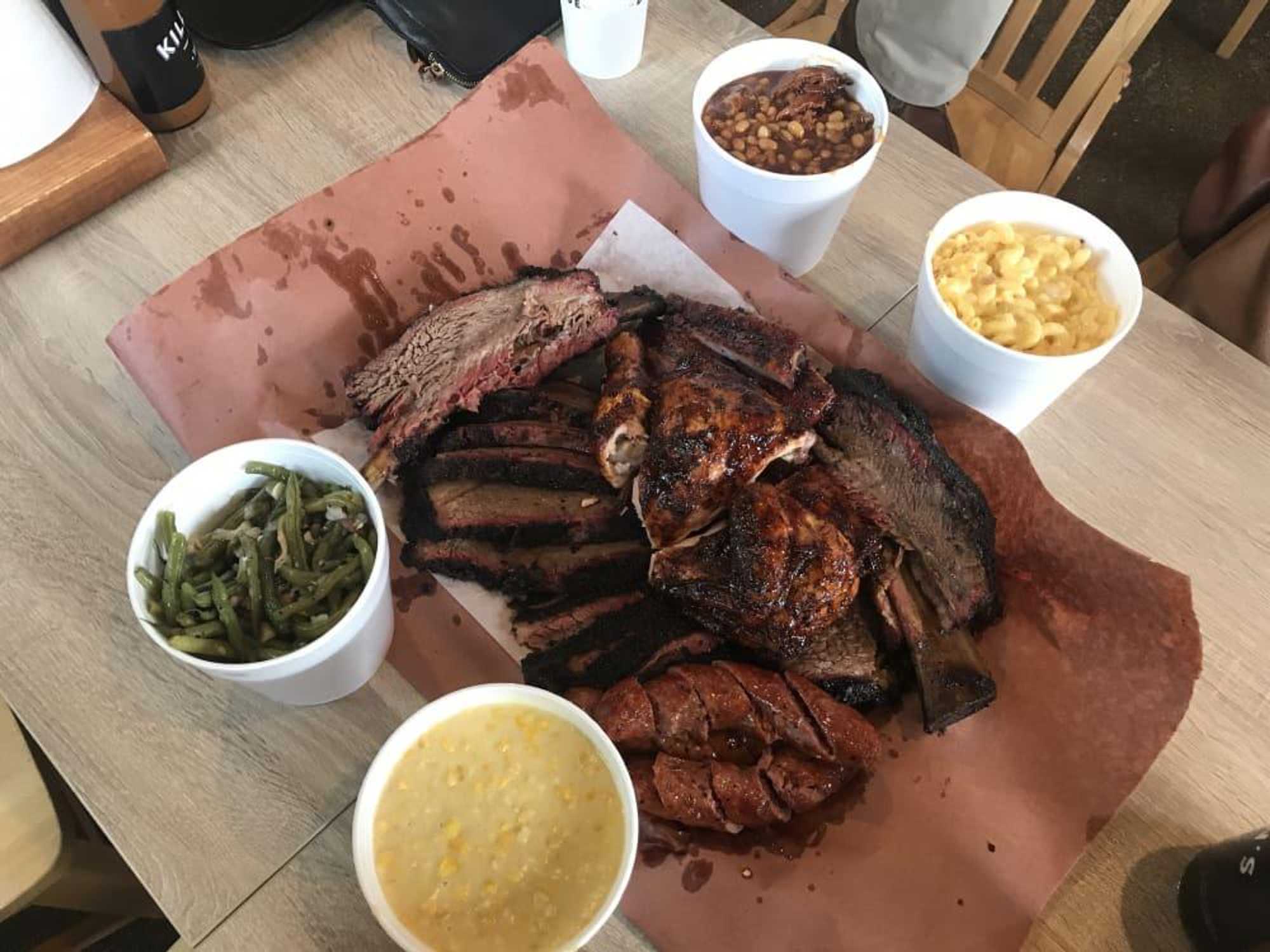 Killen's Barbecue meat tray Snake River Farms brisket