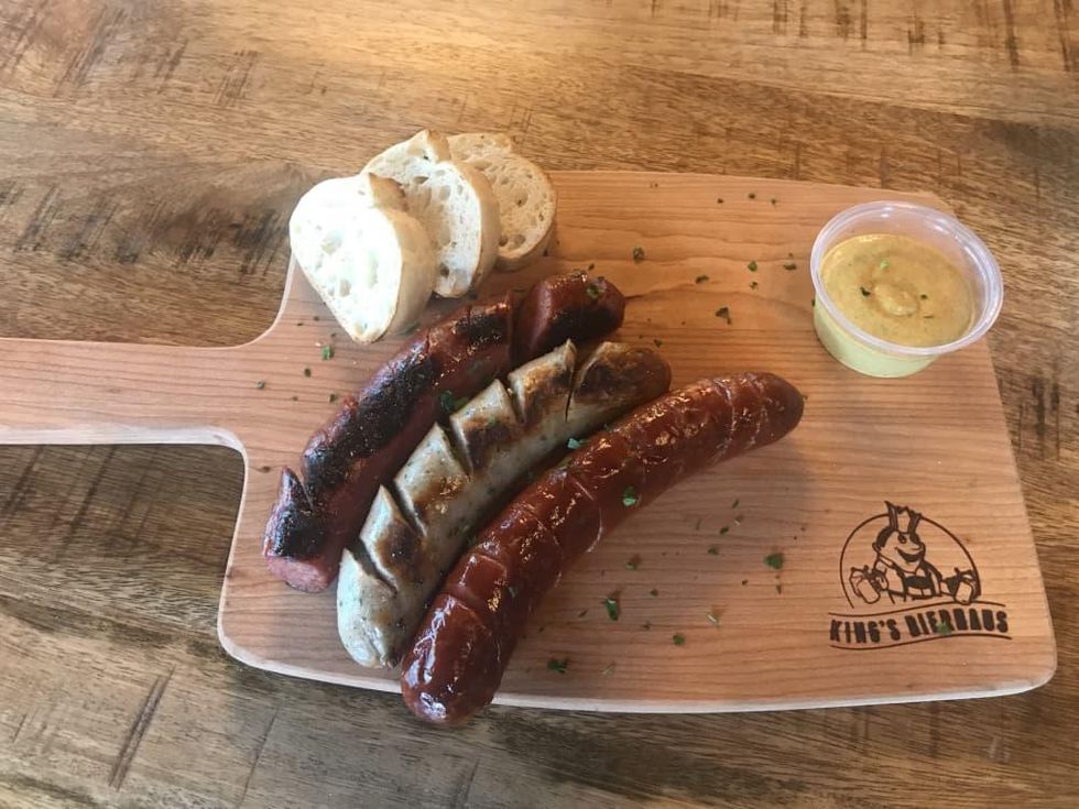 King's Biergarten sausage sampler